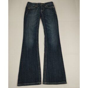 Miss Me Women 27 Bootcut Jeans Dark Wash JP5009-3 Cross Embellished Rhinestone